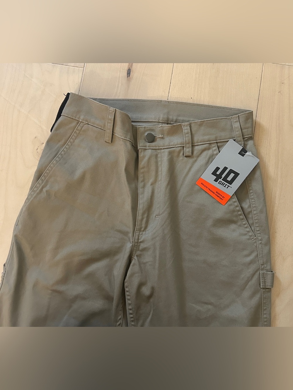 NWT Duluth 40 Grit Flex Twill Carpenter Pants Work Pants Relaxed Fit 28x30 Tan - Picture 3 of 10